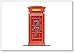 Aimant de réfrigérateur Motif cabine téléphonique londonienne sur blanc