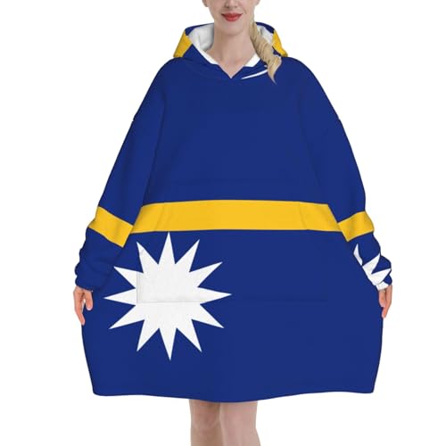 Couverture à capuche douce EdWal en flanelle pelucheuse motif Nauru