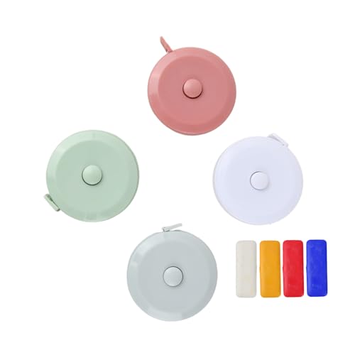 Lot de 4 rubans de mesure pour le corps, double face, 200 cm, mètre à ruban télescopique, ruban de mesure pour la poitrine, mesure de la longueur, de la taille