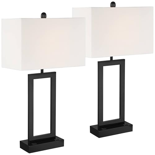 Lámparas de mesa de noche modernas set de 2 con USB miniatura 2