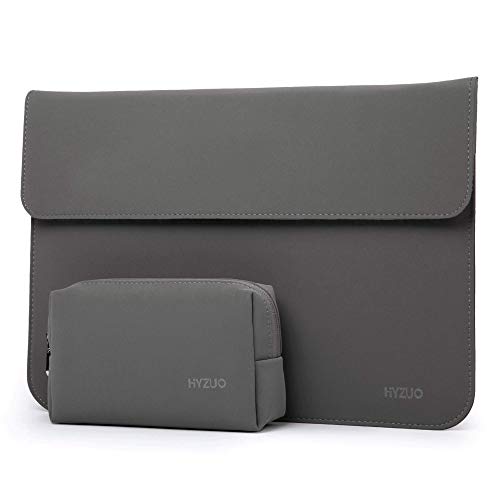 HYZUO 15-16 Inch Laptop Sleeve Case Compatible with 2019 New MacBook Pro 16 A2141/ Old MacBook Pro 15 A1398 A1707 A1990/ Surface Laptop 4 3 15 Inch/Dell XPS 15, with Small Bag, Horizontal Grey