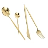 Acier inoxydable : cet ensemble de couverts est fabriqué en acier inoxydable, garantissant durabilité, longévité et résistance à l'usure, argenterie vintage, argenterie moderne