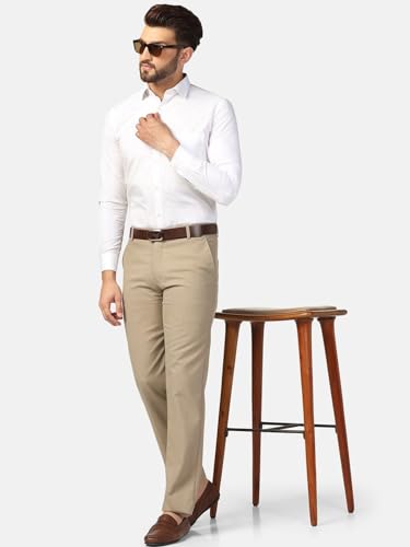 Image of Jack and Jini Formal Pant for Men. Regular Fit, Lightweight, Flat Front, Premium Cotton Polyester Blend Fabric. Office, Party and Casual Wear. Non Stretchable.
