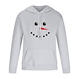 Jayyouu Herren Hoodies & Sweatshirts Lässiger Weihnachtsdruck Pullover Langarm Urlaub Hoodie Sweatshirts Übergröße, Gray B, XXL