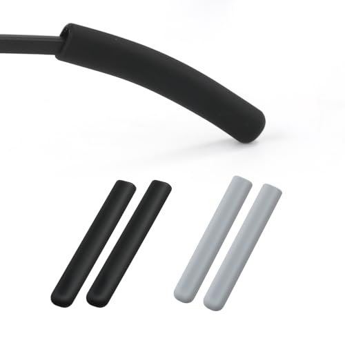 PEUTIER 4 Piezas de Almohadillas para Patillas de Gafas, Almohadillas de Silicona Suave para las Patillas Retenedor Antideslizante para Gafas de Sol Gafas de Lectura (Gris, Negro)