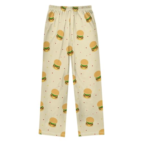Burger Polka Dot Boys Pants Boys Athletic Pants Long Pant for Boywith Pockets Wide-Leg Size 6-14Y2