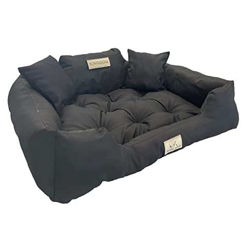 Kingdog Hundebett 75x65 cm personalisiert wasserdicht schwarz