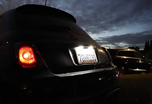 Ijdmtoy Oem-Fit 3X Brighter 8-Smd Led Can-Bus Error Free License Plate Lights Compatible With Fiat 500, Maserati Levante; Compatible With Jeep Grand Cherokee, Powered By 8-Smd Xenon White Led Diodes #TOP6