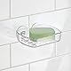 iDesign Basic Seifenhalter mit Saugnapf für die Dusche, aus strapazierfähigem Kunststoff mit zwei starken Saugnäpfen, transparent, 13,3 cm x 10,2 cm x 5,1 cm