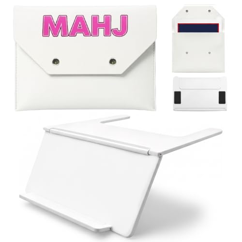 Image of YXESO Mahjong Card Holder for Table with Leather Pouch and Anti-Slip Mats