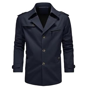 KUDORO Herren Übergangsjacke Leicht Fliegerjacke Bomberjacke Baumwolle Cargo Jacke Herren-Trenchcoat mit Mehreren Taschen(Marineblau,XL)