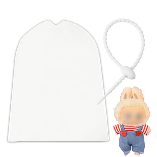 HQRKOTM Transparente Schutzhülle für Labubu Modell Have a Sit, staubdicht und regenfest, geeignet zum Ausgehen