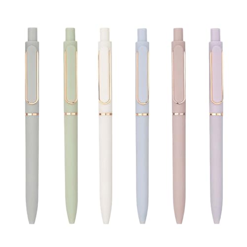 Set de 6 bolígrafos gel 0.5mm punta fina tinta negra