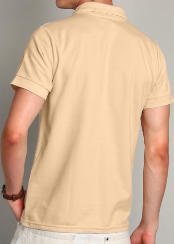 Image of INKKR Men's Combo Polo Neck Cotton Blend Solid T-Shirt (Pack of 2)