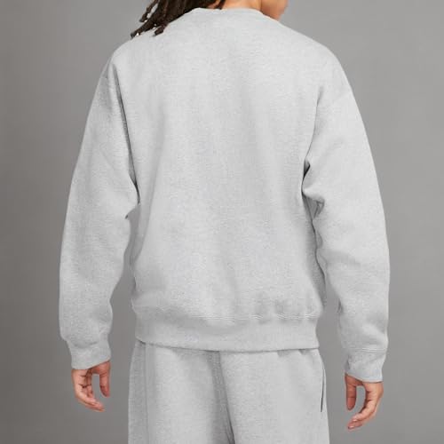 Nike Sportswear Solo Swoosh Men's Fleece Crew (as1, alpha, l, regular, regular, Dark Grey Heather/White)3