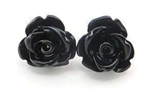 Graceful Black Rose Studs: A Feminine Enchantment