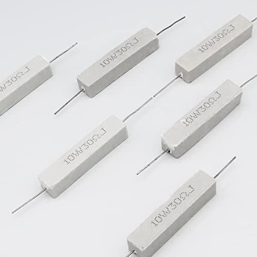 Dimlove Cement Resistor,10 Pcs 10W 30 Ohm 5% Axial Lead Wire Resistor White Wound Fixed Ceramic Resistors Wirewound Power Flame Heat Moisture Resistance Precharge Horizontal #TOP4