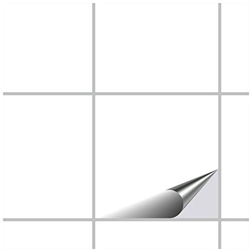 FoLIESEN - Adhesivo para Azulejos, 15 x 15 cm, Blanco Brillante, 20 Unidades