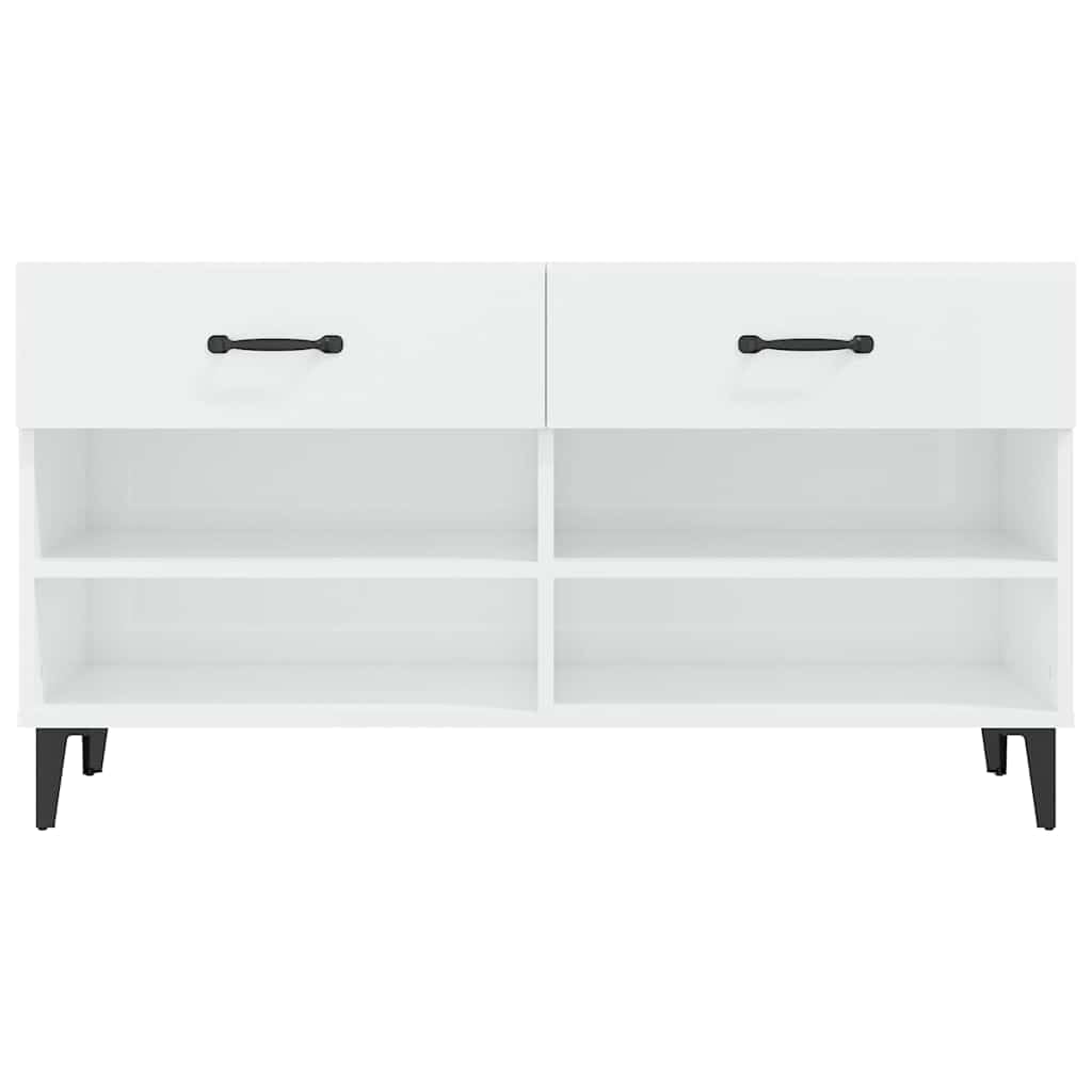 Scarpiera alta lucida bianca 102x35x55 cm
