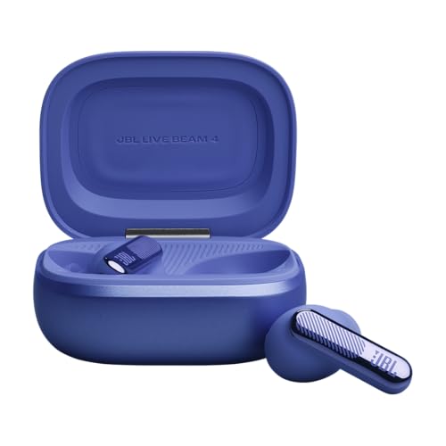 Image of JBL New Live Beam 4 TWS with Smart Charging Case, Hi-Res Audio, True Adaptive Noise Cancelling 2.0, 6-Mic Perfect Calls 2.0, Personi-Fi 3.0, BT 6.0, LE Audio,Auracast, Up to 48H Playtime, IP55, Blue