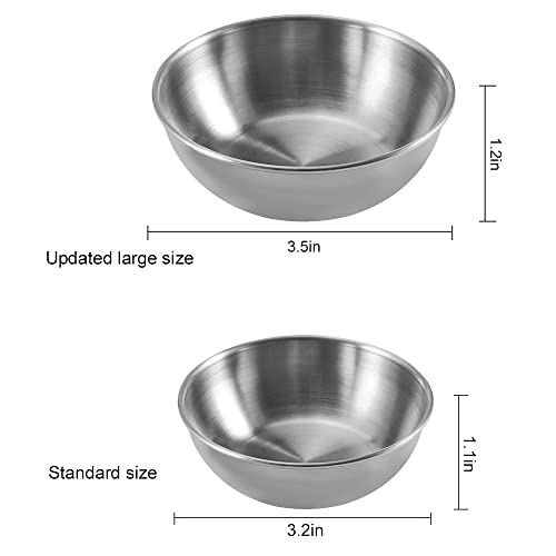Amytalk 8 Pack 3.5Inch Stainless Steel Sauce Dishes Mini Individual Saucers Bowl Round Seasoning Dishes Sushi Dipping Bowl Appetizer Plates, Sliver #TOP1