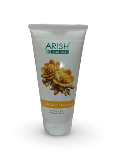 Image of ARISH BIO-NATURAL Haldi Neem Face Wash- 150 ml | Turmeric, Tulsi & Honey | Herbal Anti-Acne Cleanser for Pimples & Blemishes | Deep Cleansing for Oily & Acne-Prone Skin | For Women & Men All Skin Types