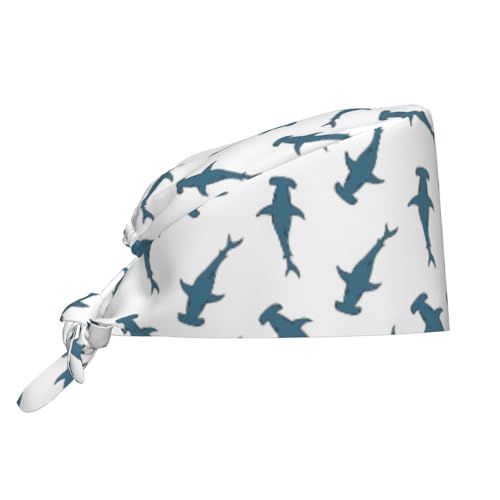 Image of Working Cap Scrub Cap with Sweatband Adjustable Unisex Women Tie Back Hat Nurse Surgical Caps