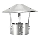 Sombrerete Chimenea Antilluvia Sombreros para Chimeneas Acero Inoxidable Base Circular, Fijación con Doble Tornillo Diseño de Ala Más Ancha Estabilidad Mejorada(90mm)