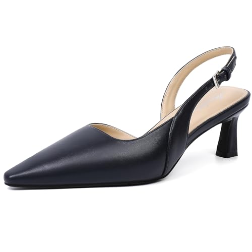 Mostrin Kitten Heels for Women Slingback Pointed Closed Toe Heels Women's Pumps Shoes for Wedding, Party, Commuting