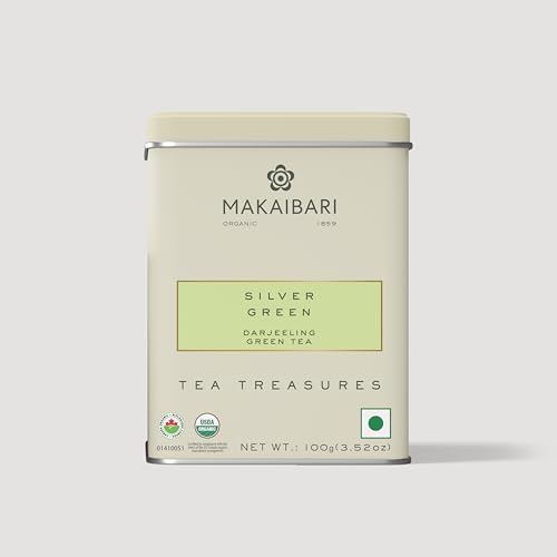 Image of Makaibari Tea Treasures- Darjeeling Silver Green Tin Caddy 100 Gram