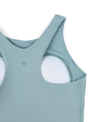 Image of CRZ YOGA Racerback Crop Bikini Tops | Built-in Pads, A-D Cup, High Neck, Swim, Bathing Suit Tank for Women