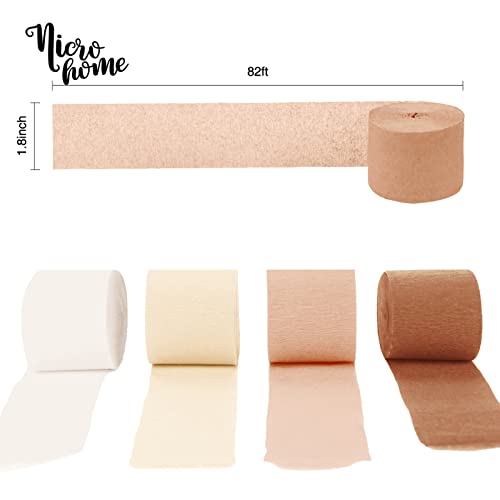 Nicrohome Wedding Party Decorations, 8 Rolls Creamy White Crepe Paper Streamers, Tassels Streamer For Wedding, Engagement, Birthday, Bridal Showers Party Supplies, 82 Ft #TOP2