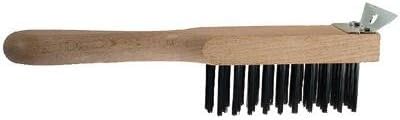 Straight Back Brushes - heavy duty scratch brushw/scraper 4x11 cs