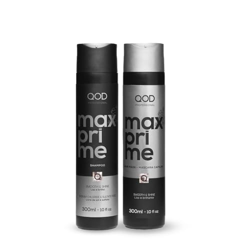 QOD PRO Max Prime Shampoo and After Straightening Mask Set | For Straight or Straightened Hair | Prolong The Smooth Effect or Straighted Hair| 300ML - 10fl oz each