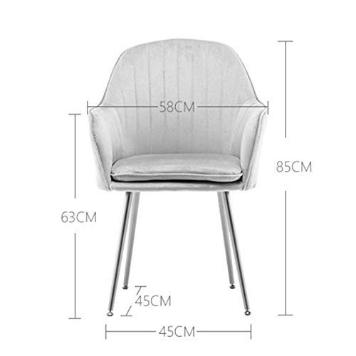 Silla de comedor sencilla amarilla con patas de metal de franela 3
