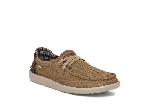 Sanuk Men's Shaka Lite 2 Knit Loafer, Khaki, 9