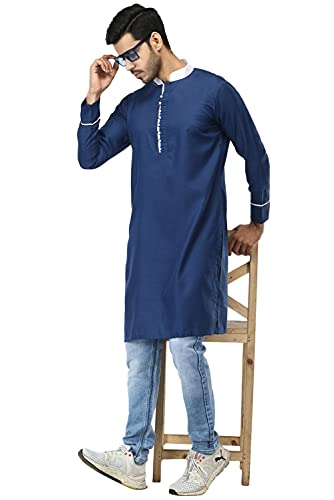 Image of Leriya Fashion Men's Slub Cotton pathan Suit Kurta