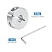 uxcell Single Split Shaft Collar Set for 8mm Shaft, One-Piece 4pcs Clamping Collars 25mm OD, 10mm Thickness, Aluminum Alloy Clamp-On Collar with M4 Set Screws and a Wrench