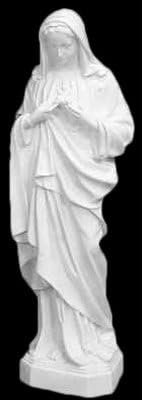 36 inch Immaculate Heart Of Mary - Outdoor Vinyl Statue, Bronze Finish
