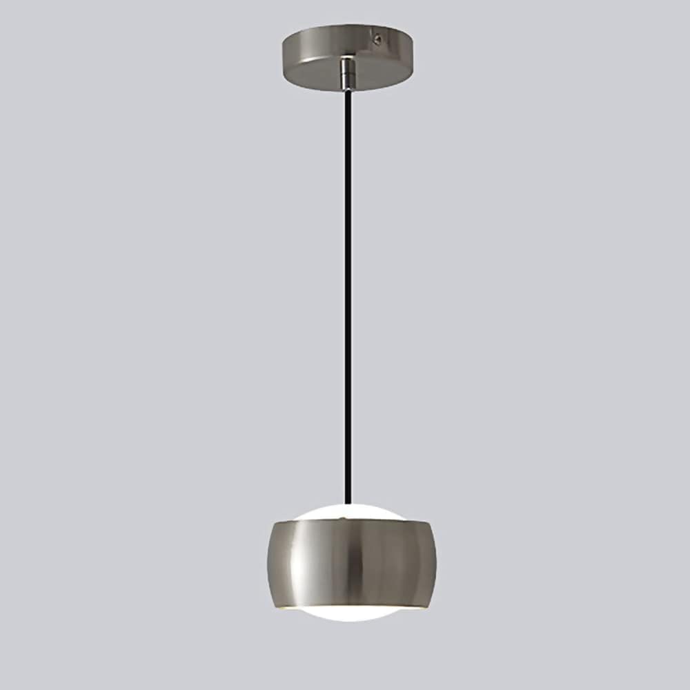 Lámpara de suspensión pequeña cromada para techos modernos y mesitas de noche minimalistas