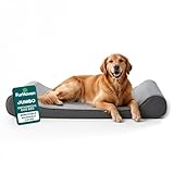 FurHaven Pet Dog Bed | Orthopedic Microvelvet Luxe Lounger Pet Bed for Dogs & Cats, Gray, Jumbo