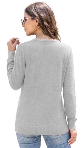 Image of Veryoung Women's 2026 Long Sleeve Lightweight Crewneck Casual Cardigan Sweater S-3XL