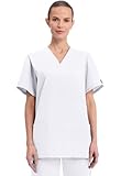 Cherokee Workwear Scrubs Unisex V-Neck Top, White, Medium
