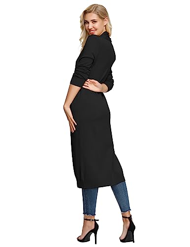 GRACE KARIN Essential Solid Open Front Maxi Long Knitted Cardigan Sweater for Women