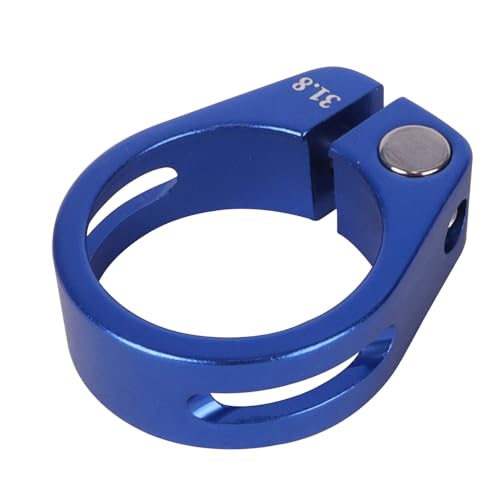 YANRUHFL Bike Bicycle Aluminum Alloy Seatpost Clamp, 34.9mm/31.8mm, for MTB, Road, Casual Bikes (Blue, 31.8mm)