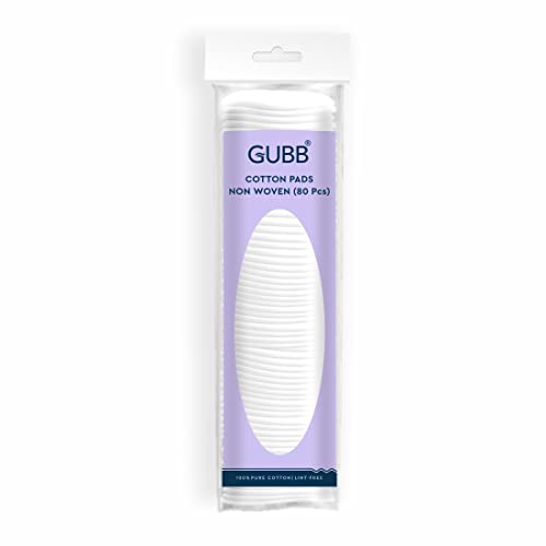 GUBB Hypoallergenic 100% Cotton Pads For Face Cleansing & Makeup Removal – Made of pure cotton | Safe for skin | Suitable for Women | Deep cleansing | Round shape, Non Woven – 80 Makeup Remover Pads