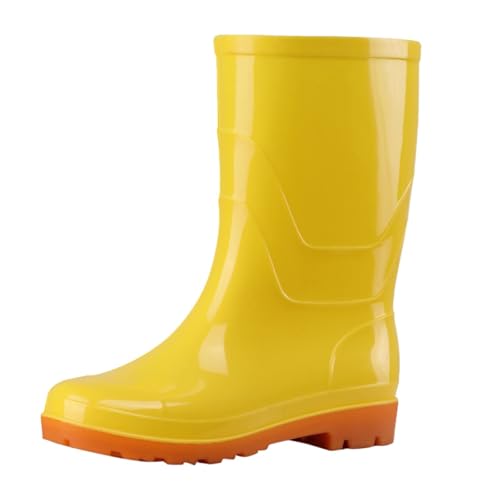 Rain Boots for Women Waterproof Mid Calf Rain Boots Fashion Lightweight Anti-Slipping Garden Shoes Outdoor Rainboots for Hunting Gardening Farming