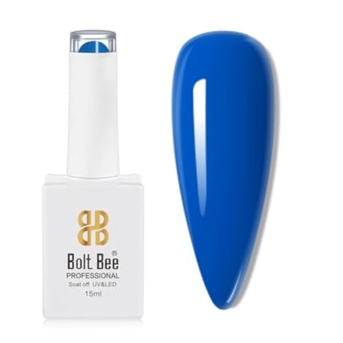 Image of Bolt Bee Dark Blue Color Gel Nail Polish Soak Off UV Gel DIY at Home Manicure Salon Nail Art (54, 15ml)