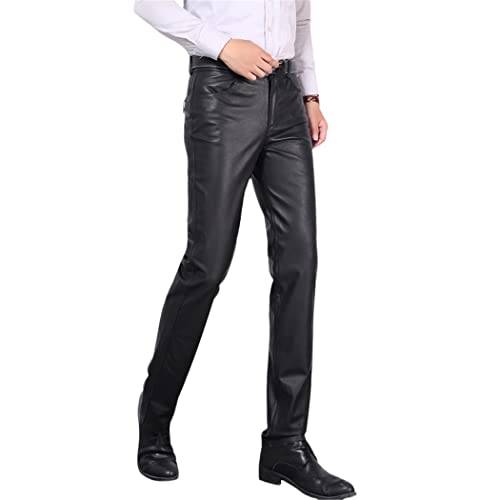 Pantalon de moto en cuir véritable coupe-vent et chaud pour l'hiver