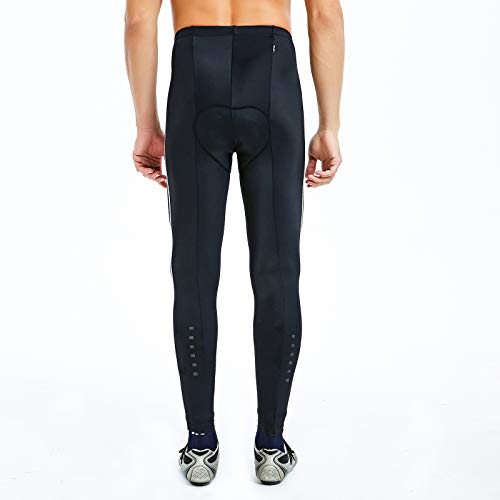 CATENA Men\'s Cycling Tights 3D Padded Bike Pants Compression Breathable Bicycle Trousers Black